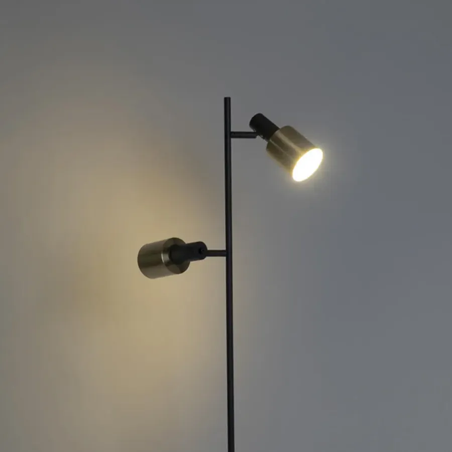 Staande Lampen-QAZQA vloerlampen stijn goudkleurig e27