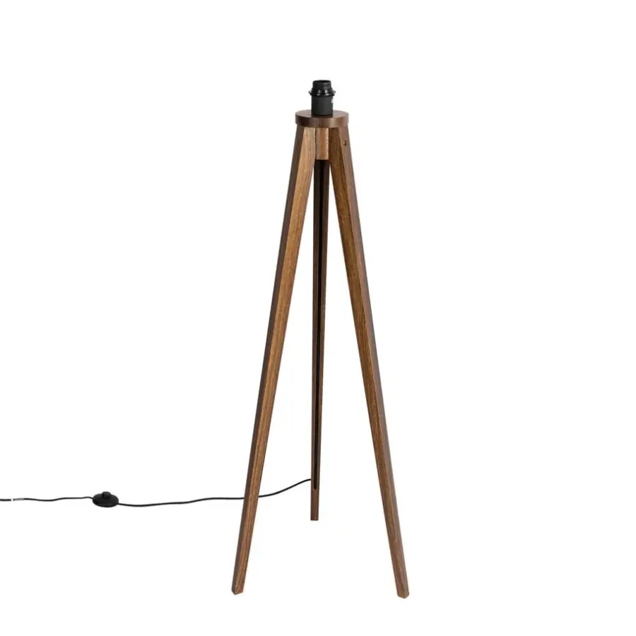 QAZQA vloerlampen tripod_classic bruin e27