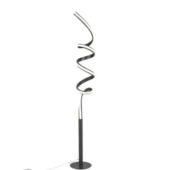 Staande Lampen-QAZQA vloerlampen twisted fl zwart geïntegreerde led