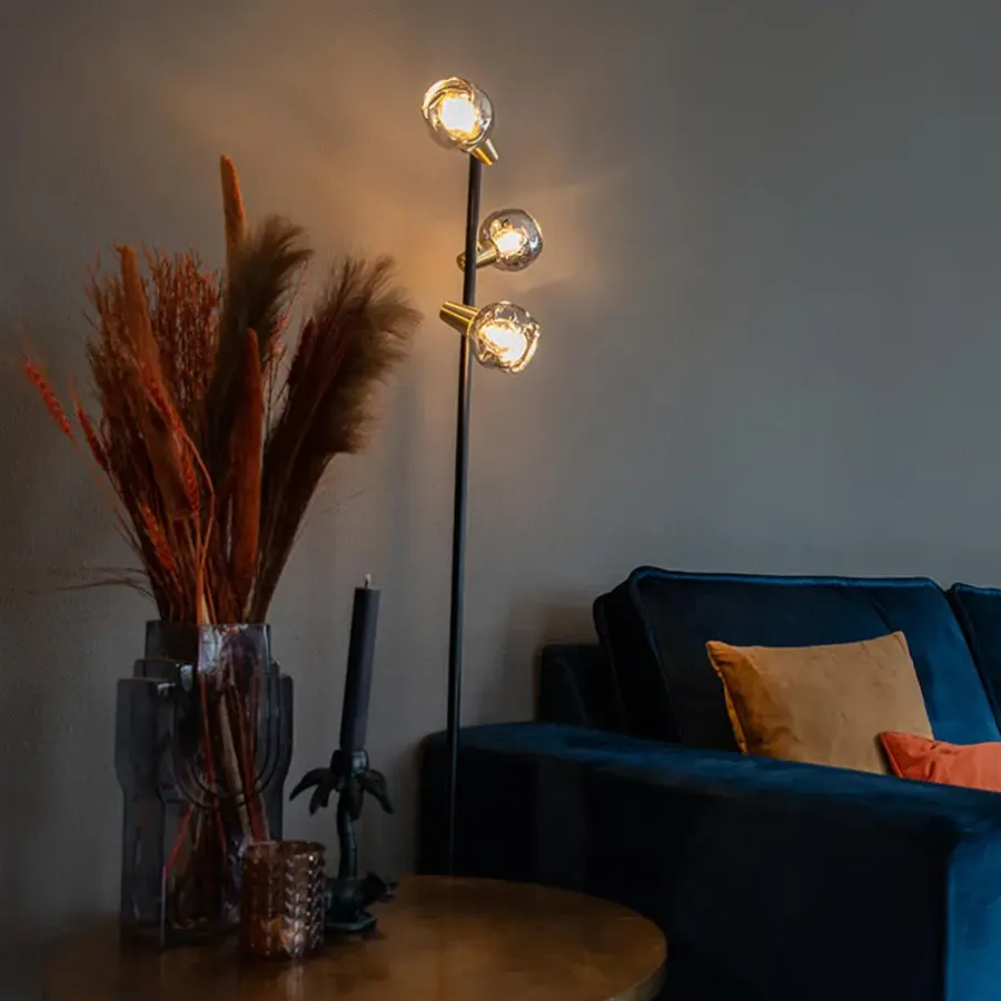 Staande Lampen-QAZQA vloerlampen vidro goudkleurig e14