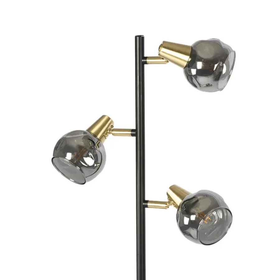 Staande Lampen-QAZQA vloerlampen vidro goudkleurig e14