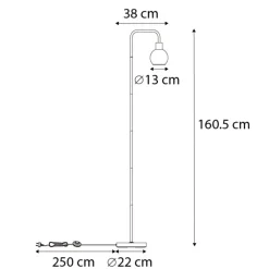 QAZQA vloerlampen vidro grijs e27