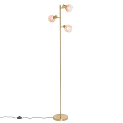 QAZQA vloerlampen vidro roze e14