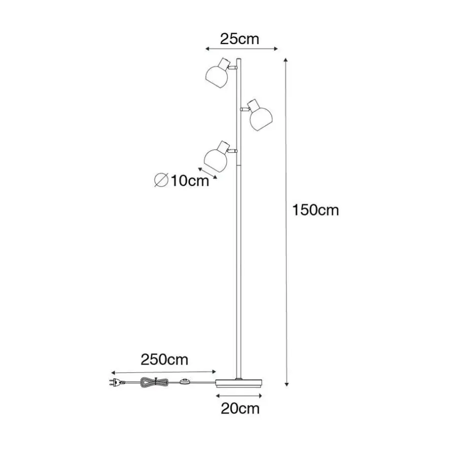 QAZQA vloerlampen vidro zwart e14
