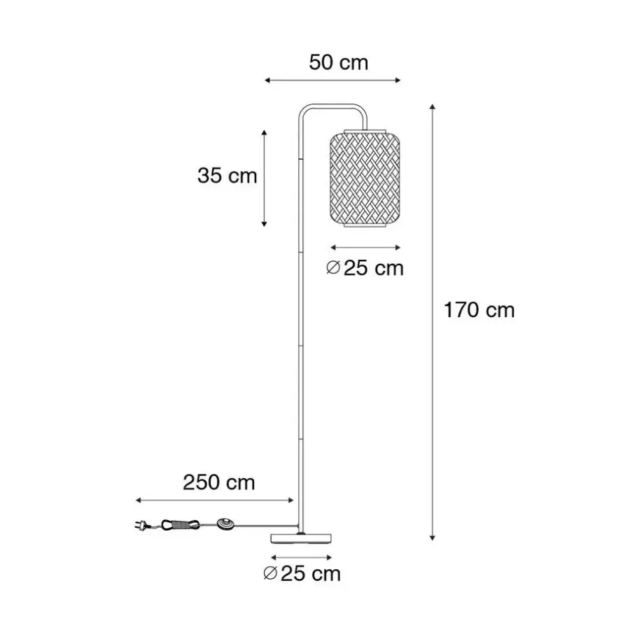 QAZQA vloerlampen yvonne zwart e27