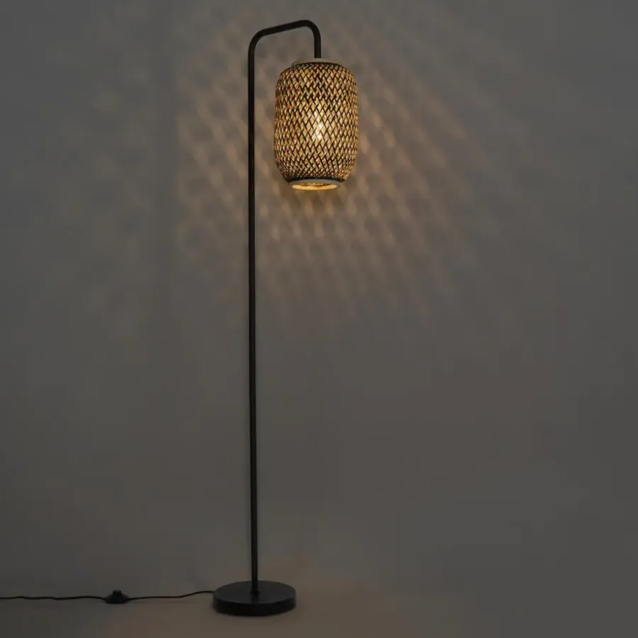 QAZQA vloerlampen yvonne zwart e27