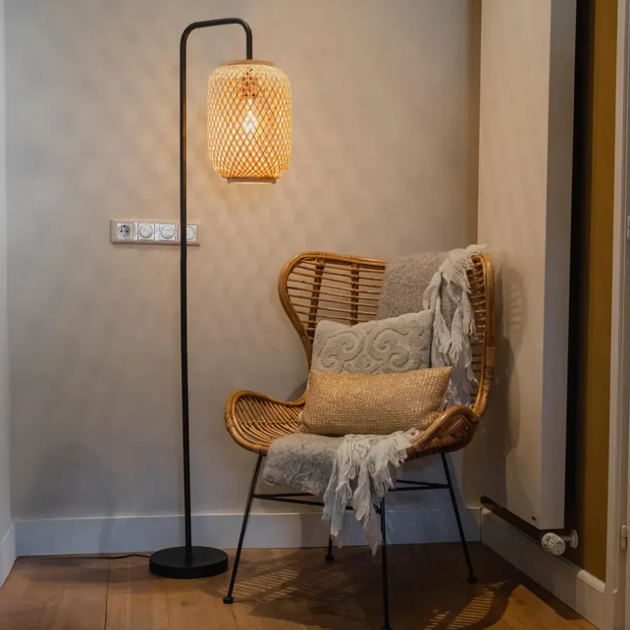 Staande Lampen-QAZQA vloerlampen yvonne crème e27