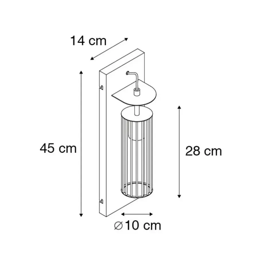 QAZQA wandlampen balenco wazo zwart e27