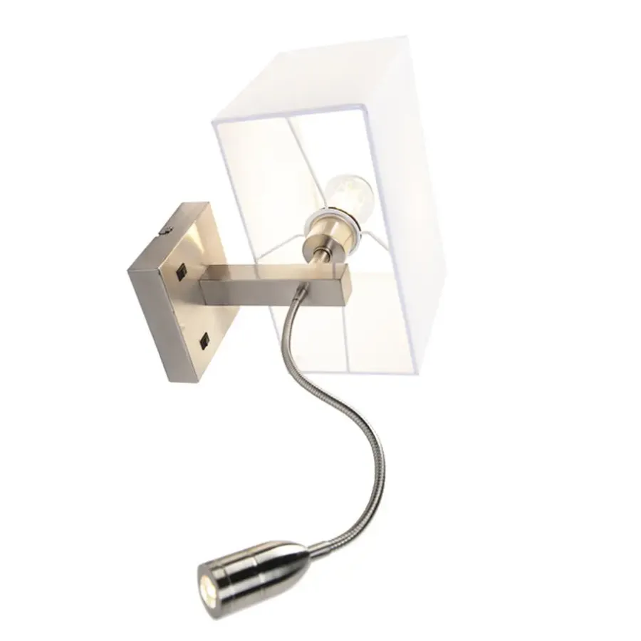 Wandlampen-QAZQA wandlampen bergamo wit e27