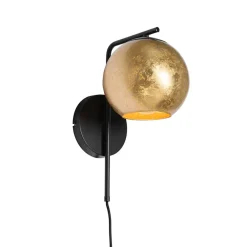 QAZQA wandlampen bert goudkleurig e27