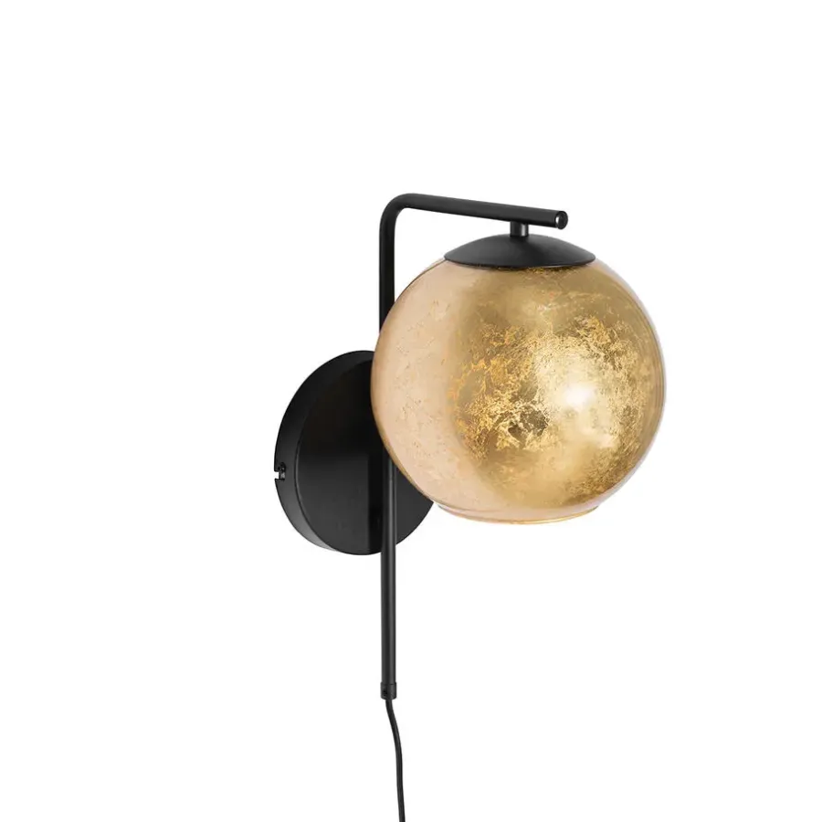 QAZQA wandlampen bert goudkleurig e27