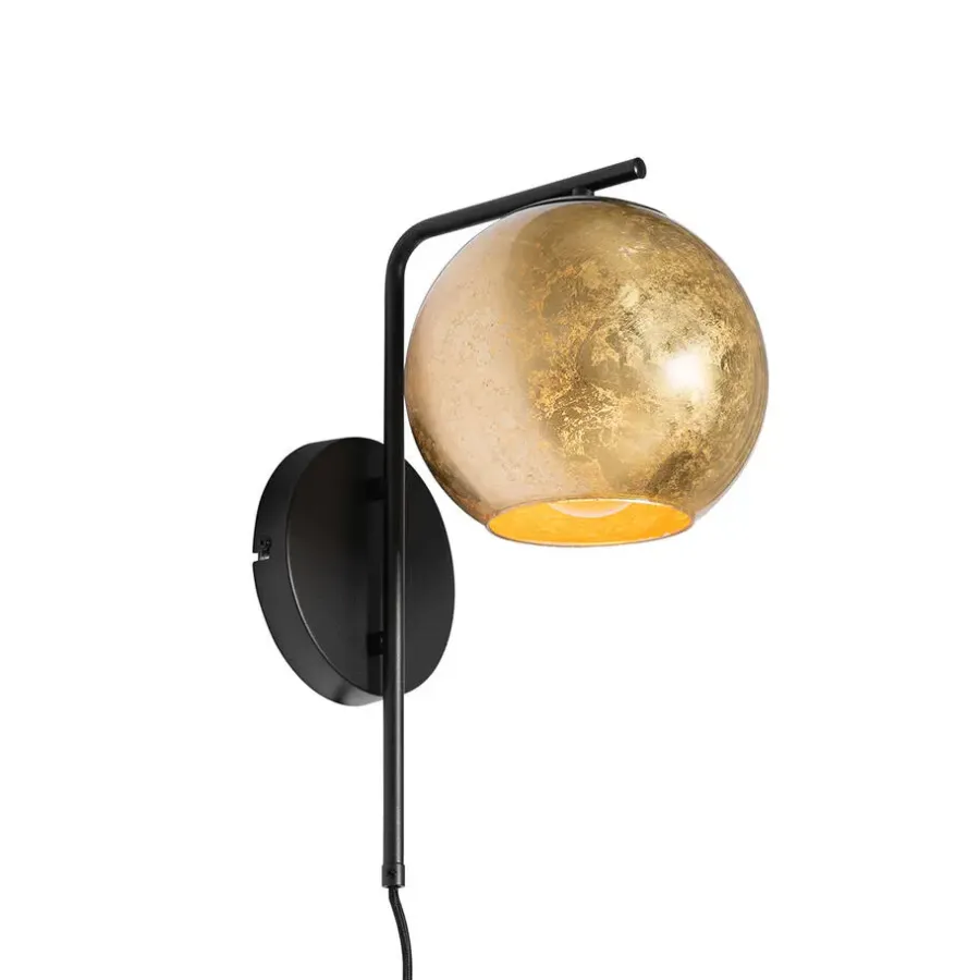 QAZQA wandlampen bert goudkleurig e27