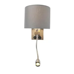 QAZQA wandlampen brescia combi grijs e27