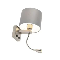 QAZQA wandlampen brescia combi grijs e27