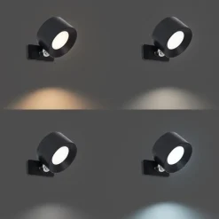 QAZQA wandlampen bright zwart geïntegreerde led