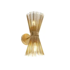 QAZQA wandlampen broom goudkleurig e27