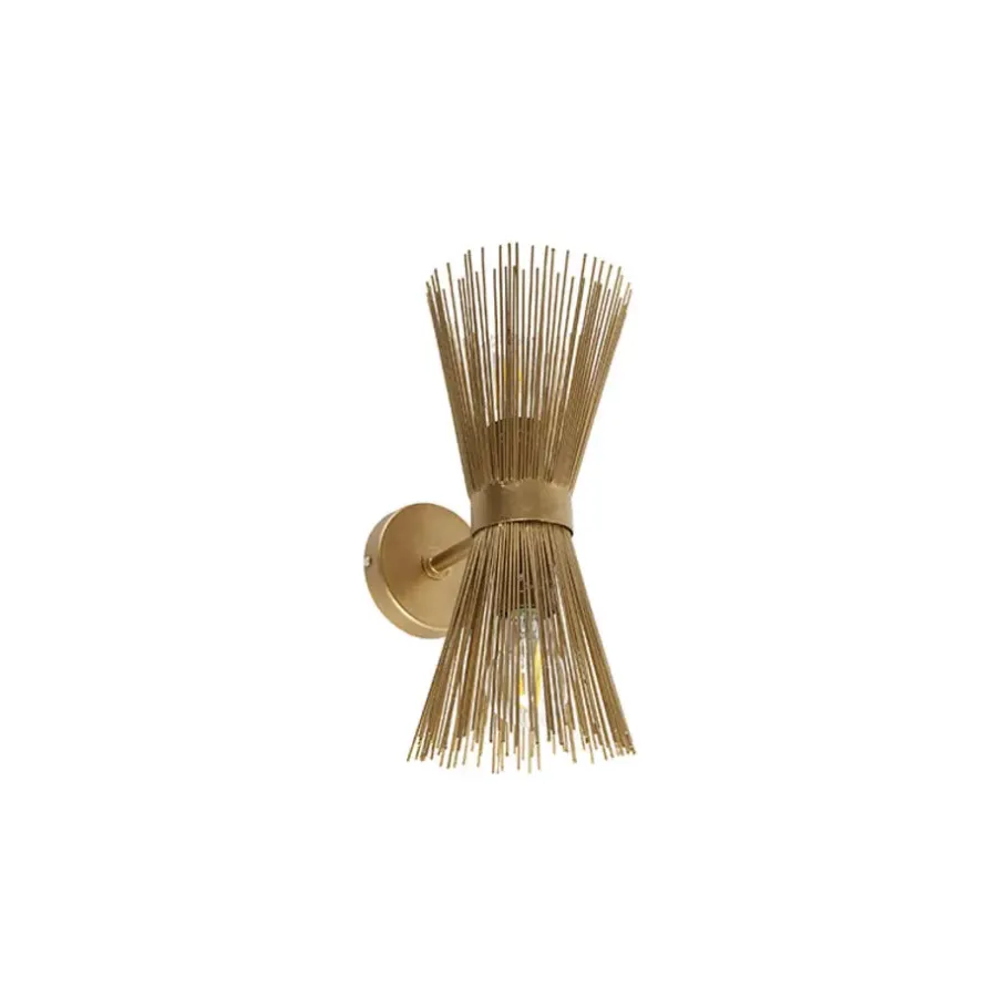 QAZQA wandlampen broom goudkleurig e27