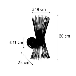 QAZQA wandlampen broom goudkleurig e27