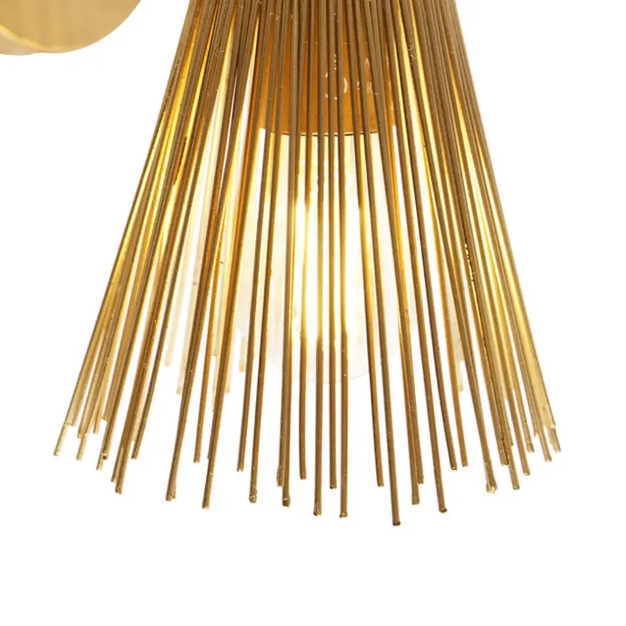 QAZQA wandlampen broom goudkleurig e27