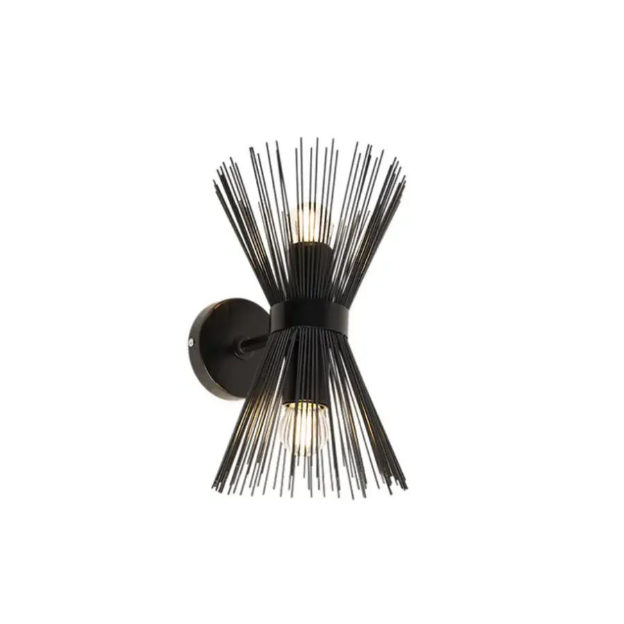 Wandlampen-QAZQA wandlampen broom zwart e27