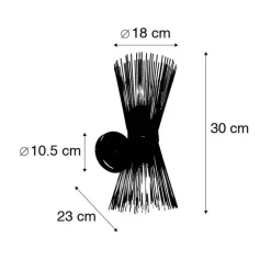 Wandlampen-QAZQA wandlampen broom zwart e27