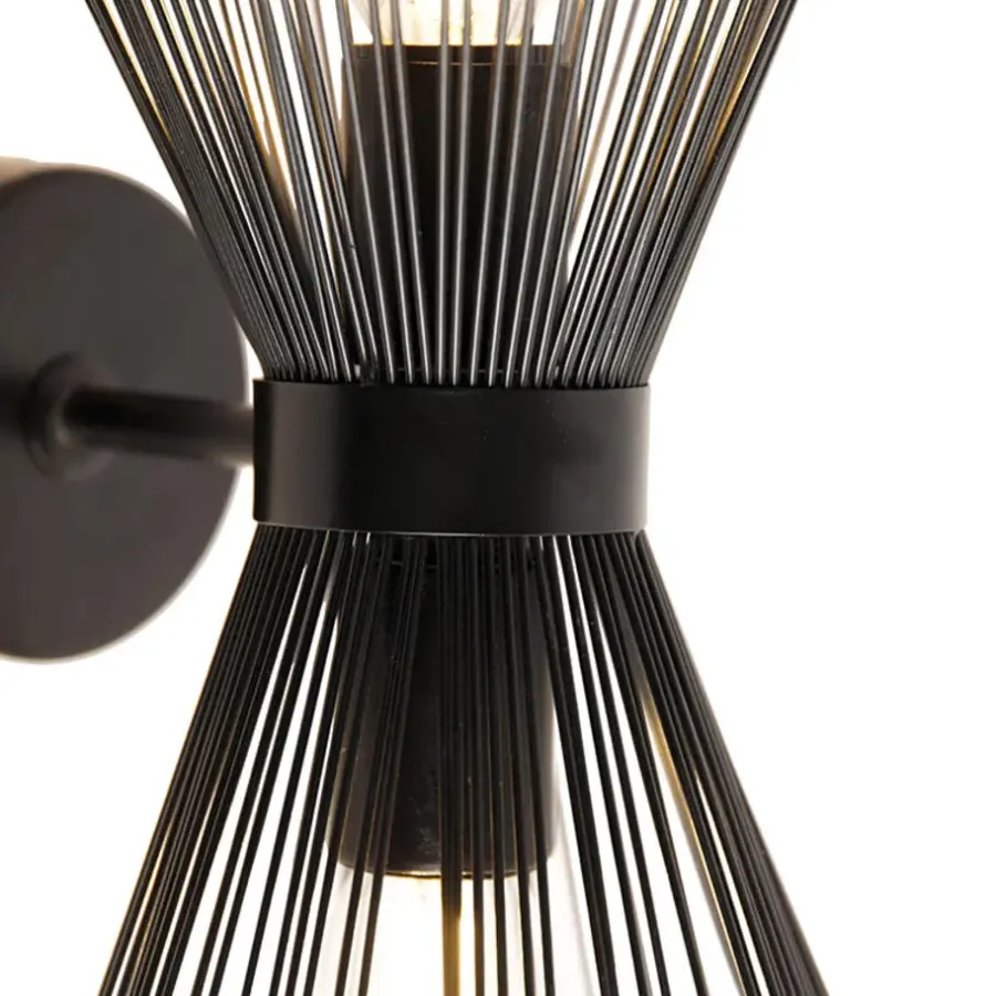 Wandlampen-QAZQA wandlampen broom zwart e27