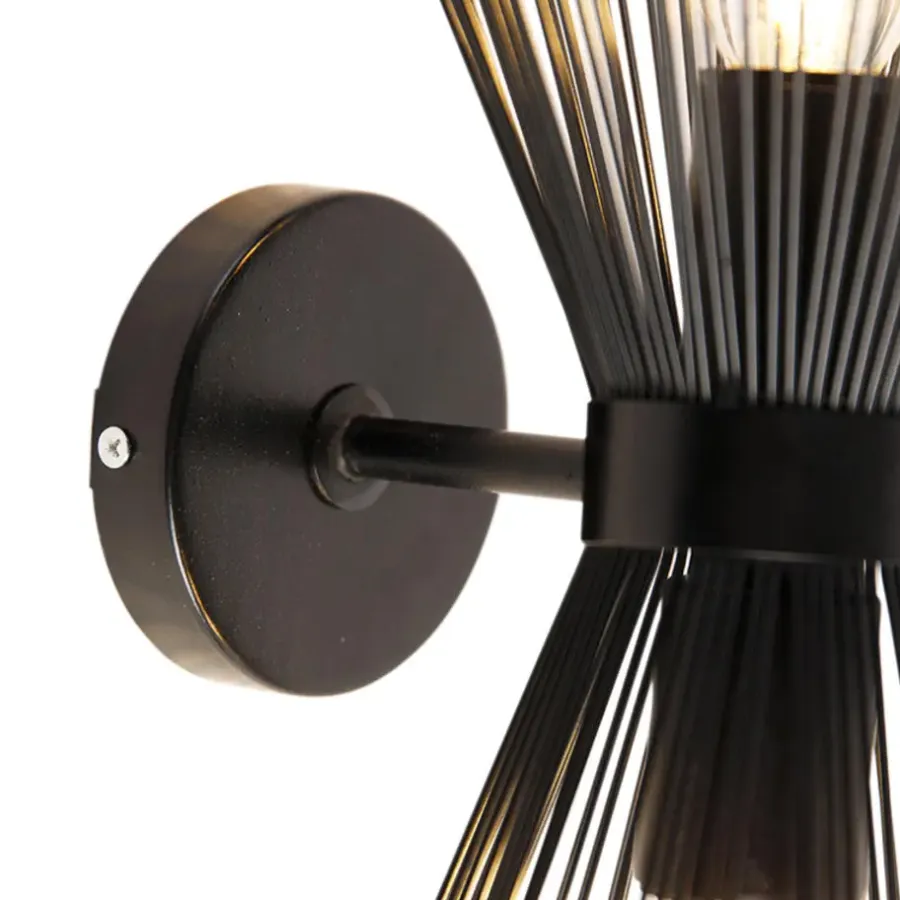 Wandlampen-QAZQA wandlampen broom zwart e27
