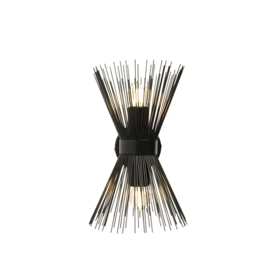 Wandlampen-QAZQA wandlampen broom zwart e27