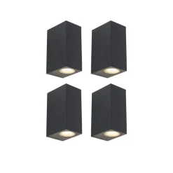 QAZQA wandlampen buiten baleno zwart gu10