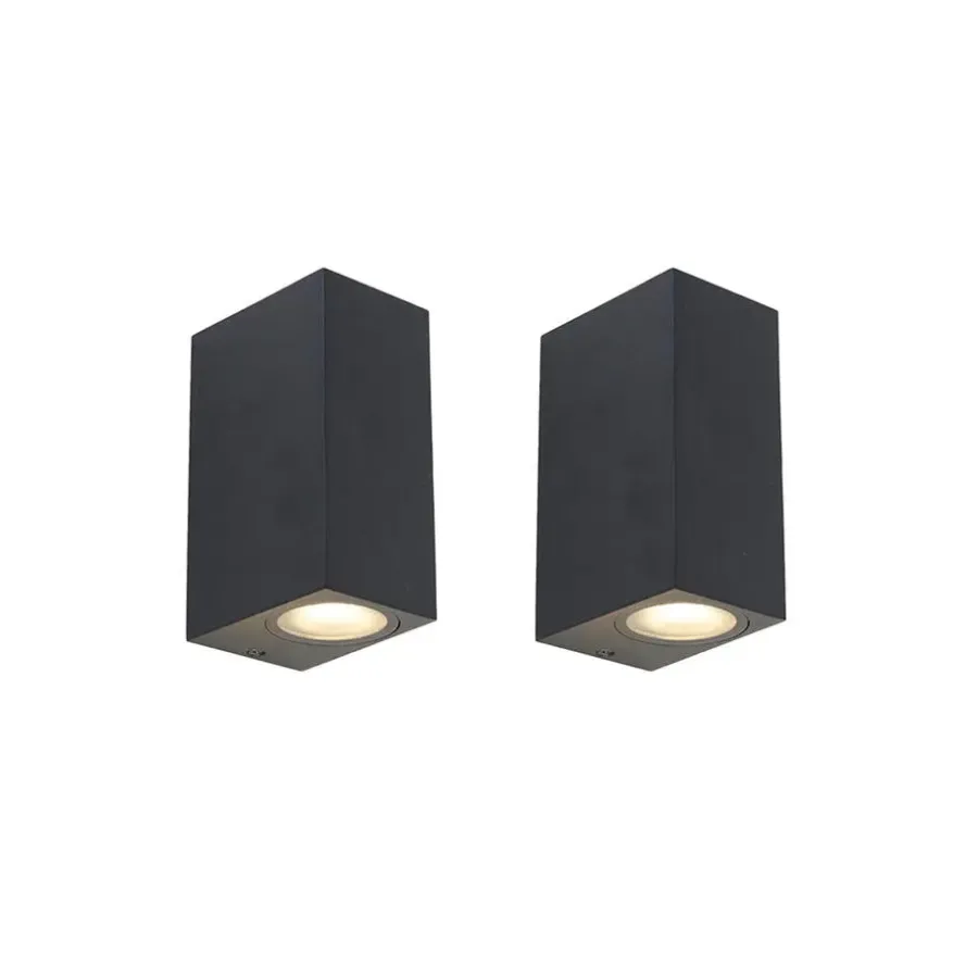 Wandlampen-QAZQA wandlampen buiten baleno zwart gu10