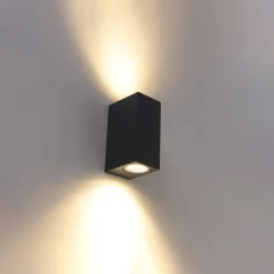 Wandlampen-QAZQA wandlampen buiten baleno zwart gu10