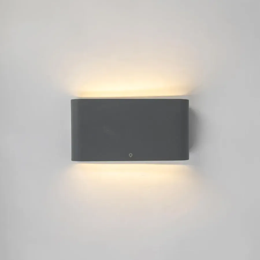 QAZQA wandlampen buiten batt grijs geïntegreerde led
