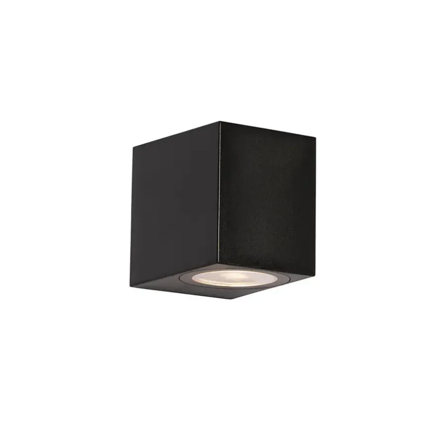Buitenverlichting|Wandlampen-QAZQA wandlampen buiten baleno zwart gu10