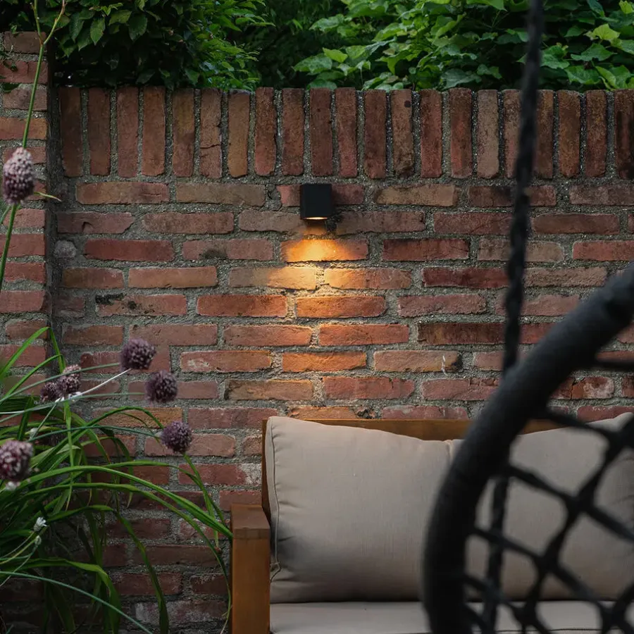 Buitenverlichting|Wandlampen-QAZQA wandlampen buiten baleno zwart gu10