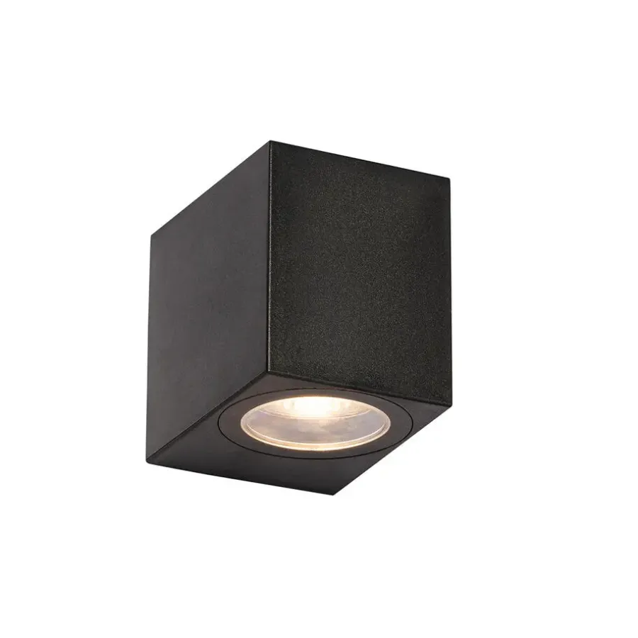 Buitenverlichting|Wandlampen-QAZQA wandlampen buiten baleno zwart gu10