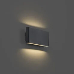 Buitenverlichting-QAZQA wandlampen buiten batt zwart geïntegreerde led
