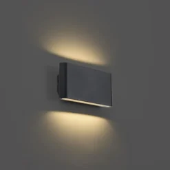 Buitenverlichting-QAZQA wandlampen buiten batt zwart geïntegreerde led