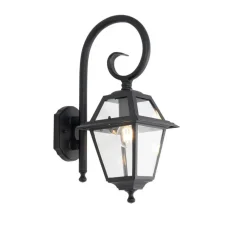 QAZQA wandlampen buiten berta zwart e27