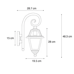 QAZQA wandlampen buiten berta zwart e27