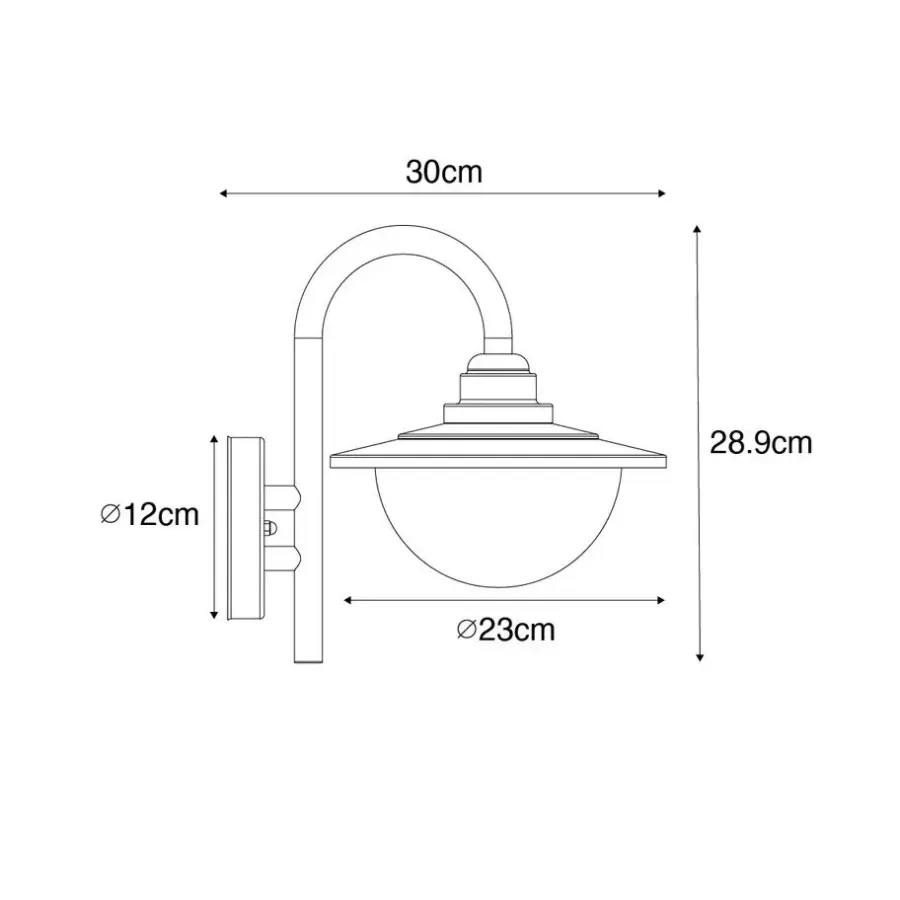 Buitenverlichting|Wandlampen-QAZQA wandlampen buiten bruges goudkleurig e27
