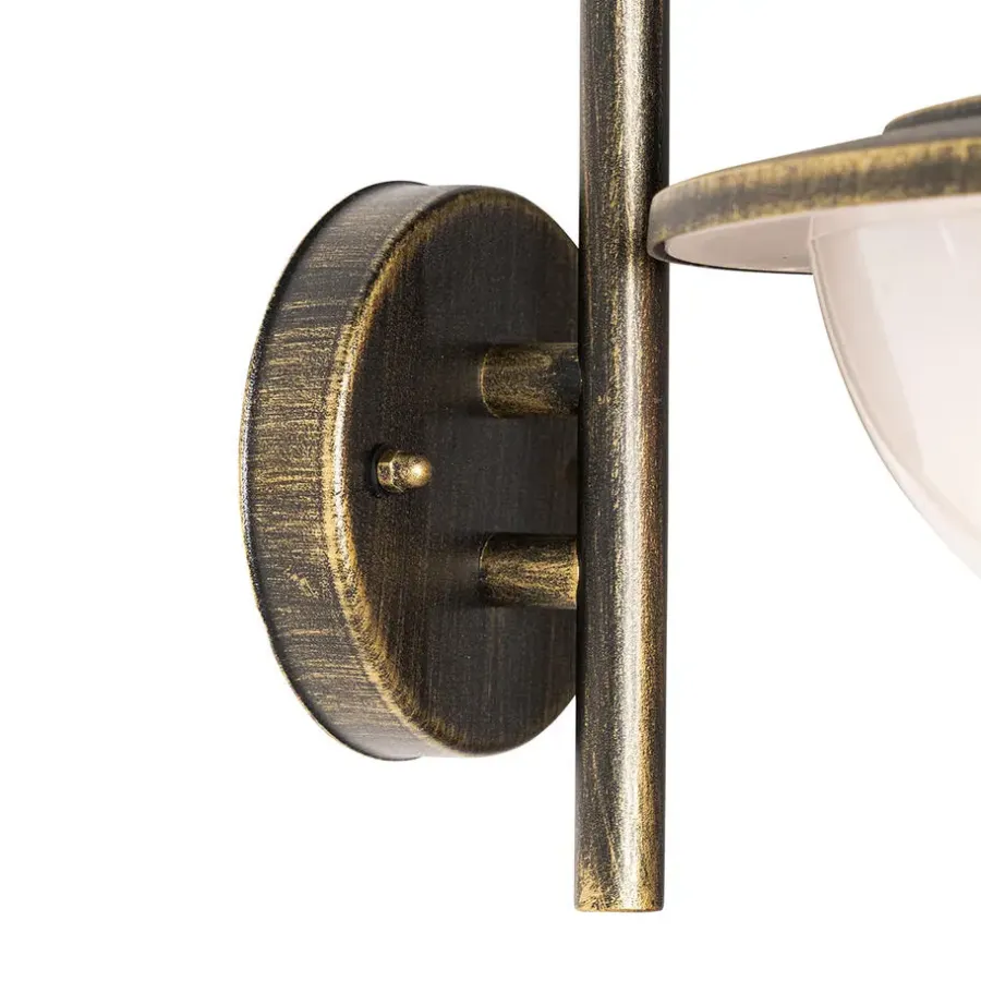 Buitenverlichting|Wandlampen-QAZQA wandlampen buiten bruges goudkleurig e27