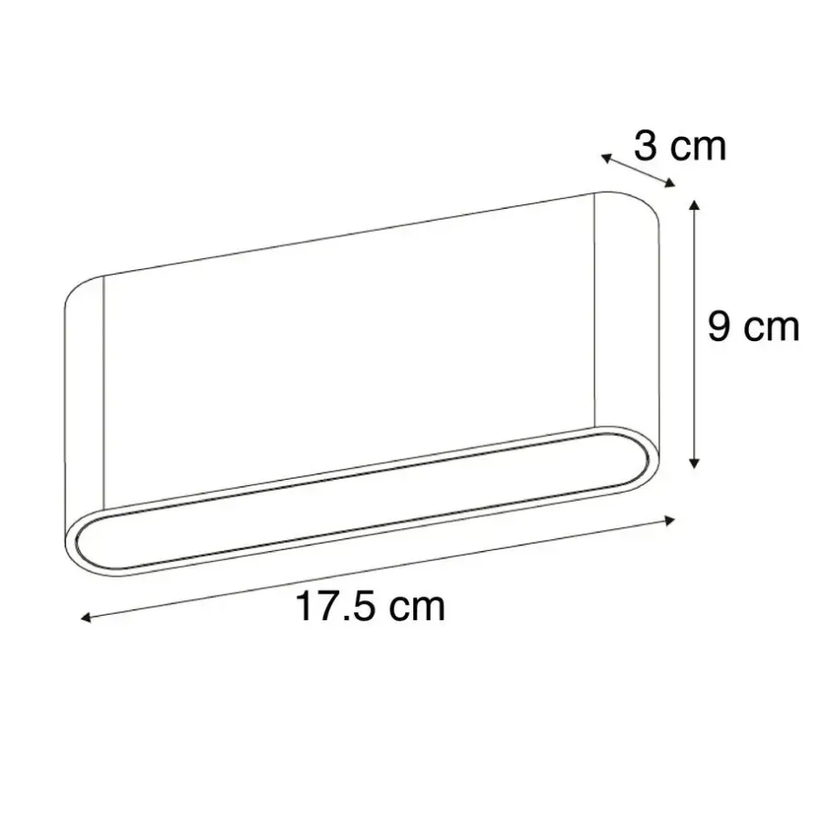 Buitenverlichting|Wandlampen-QAZQA wandlampen buiten batt wit geïntegreerde led