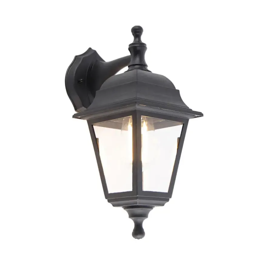 Buitenverlichting|Wandlampen-QAZQA wandlampen buiten capital zwart e27