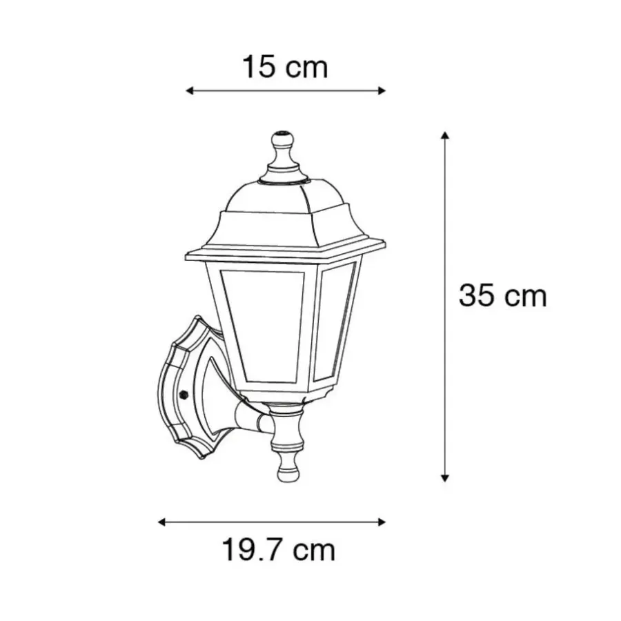 Buitenverlichting|Wandlampen-QAZQA wandlampen buiten capital zwart e27