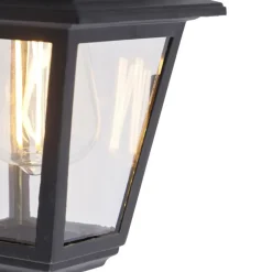 Buitenverlichting|Wandlampen-QAZQA wandlampen buiten capital zwart e27