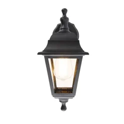 Buitenverlichting|Wandlampen-QAZQA wandlampen buiten capital zwart e27