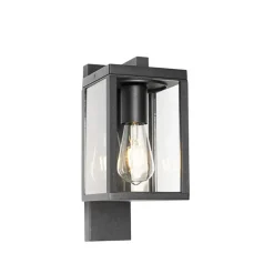QAZQA wandlampen buiten charlois zwart e27