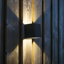 Wandlampen-QAZQA wandlampen buiten evi grijs geïntegreerde led