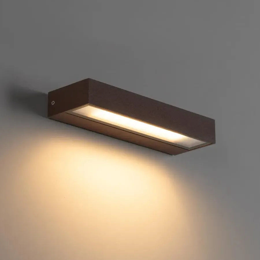 Buitenverlichting|Wandlampen-QAZQA wandlampen buiten hannah bronskleurig geïntegreerde led