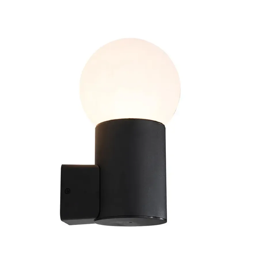 Buitenverlichting|Wandlampen-QAZQA wandlampen buiten huma zwart e27